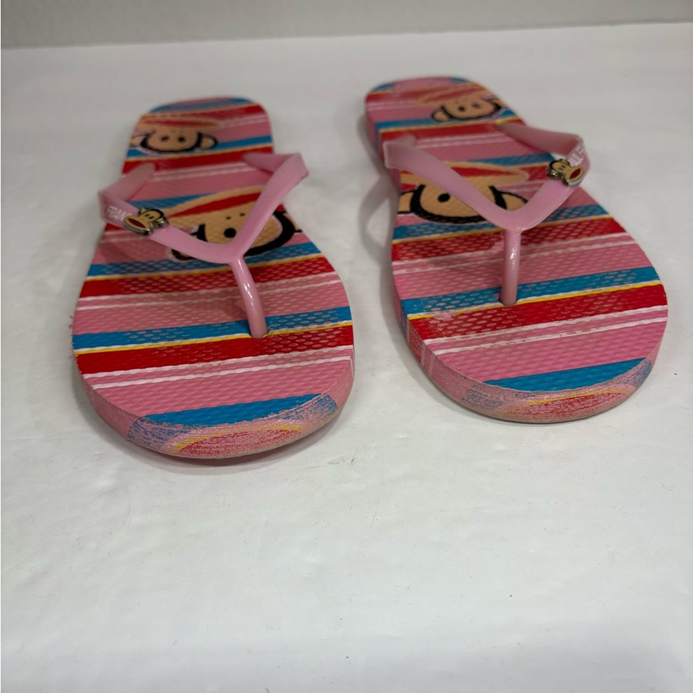 Paul Frank Vintage Flip Flops Women’s 7.5 Pink with Paul Frank Charm Accent - Picture 3 of 8